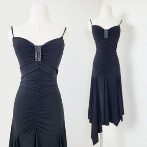 Y2K Fairy Midi Prom Dress Drop Waist Sleeveless Spaghetti Straps Tank